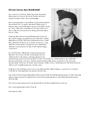 A preview of a PDF biography for Hunt, Colin Charles